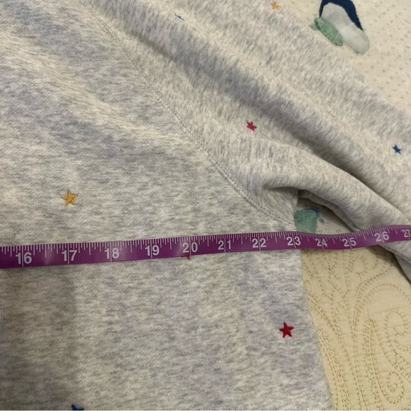 Grey oversized cozy women’s crew neck sweatshirt comfy relaxed tiny stars XL - Picture 6 of 8